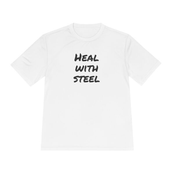 Unisex Moisture Wicking Tee - Heal with steel - Image 5